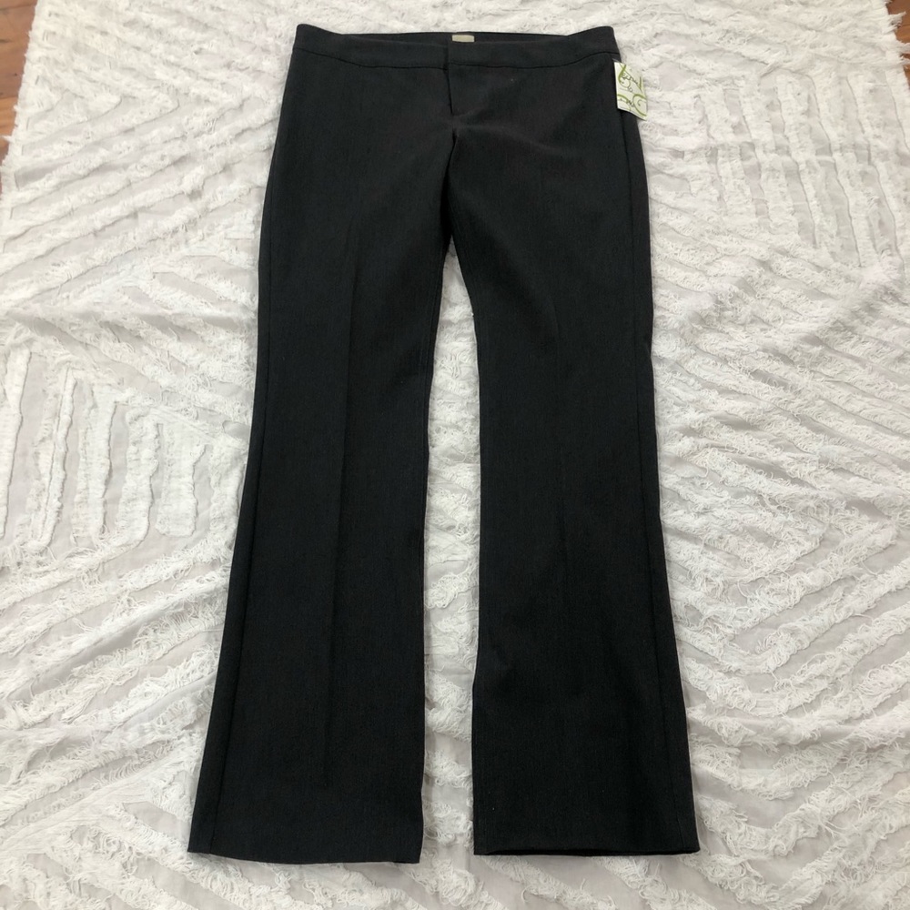 Ecru Charcoal Gray Mid-Rise Stretch StraightFlare-Leg Dress Trousers New Size 10